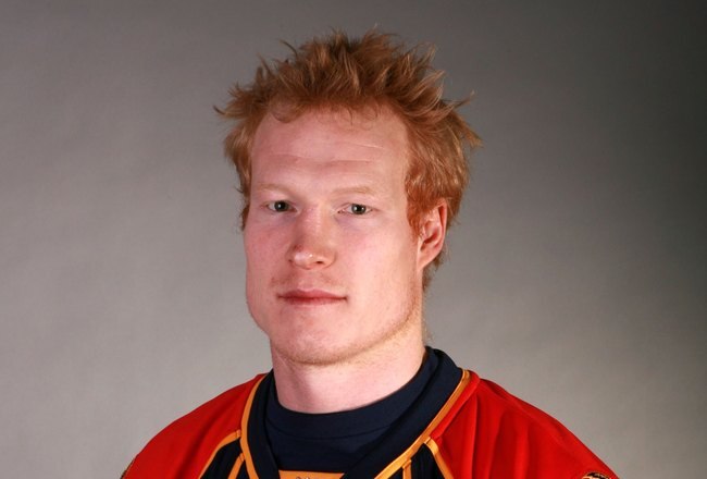 SUNRISE, FL - MARCH 6:  Right wing Wade Belak #33 of the Florida Panthers poses for a portrait on February 26, 2008.  (Photo by Doug Benc/Getty Images)