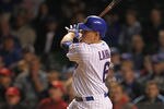 CHICAGO, IL - SEPTEMBER 06:  Bryan LaHair #6 of the Chicago Cubs hits a game-tying, two run home run in the 9th inning against the Cincinnati Reds at Wrigley Field on September 6, 2011 in Chicago, Illinois.  (Photo by Jonathan Daniel/Getty Images)