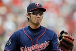 ANAHEIM, CA - SEPTEMBER 04:  Tsuyoshi Nishioka #1 of the Minnesota Twins reacts after his infield play for an out of Howard Kendrick #47 of the Los Angeles Angels of Anaheim  to end the fifth inning against the Los Angeles Angels of Anaheim at Angel Stadium of Anaheim on September 4, 2011 in Anaheim, California.  (Photo by Harry How/Getty Images)