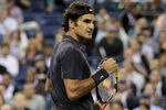 NEW YORK, NY - SEPTEMBER 08:  Roger Federer of Switzerland celebrates after he wom match point against Jo-Wilfried Tsonga of France during Day Eleven of the 2011 US Open at the USTA Billie Jean King National Tennis Center on September 8, 2011 in the Flushing neighborhood of the Queens borough of New York City.  (Photo by Matthew Stockman/Getty Images)