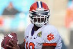CHARLOTTE, NC - DECEMBER 31:  Tajh Boyd #10 of the Clemson Tigers drops back to pass against the USF Bulls during their game at Bank of America Stadium on December 31, 2010 in Charlotte, North Carolina.  (Photo by Streeter Lecka/Getty Images)