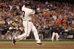 SAN FRANCISCO, CA - AUGUST 23:  Miguel Tejada #10 of the San Francisco Giants bats against the San Diego Padres at AT&T Park on August 23, 2011 in San Francisco, California.  (Photo by Ezra Shaw/Getty Images)