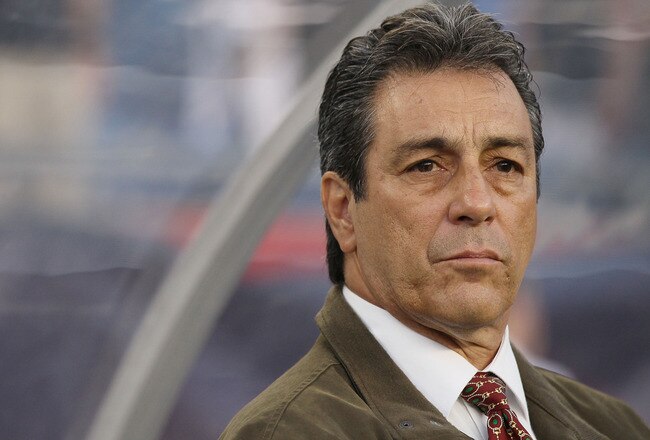 FOXBORO, MA - SEPTEMBER 01:  Head coach Tomás Boy of Monarcas Morelia looks on during the game against the New England Revolution during the SuperLiga 2010 on September 1, 2010 at Gillette Stadium in Foxboro, Massachusetts.  (Photo by Elsa/Getty Images)