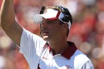 LOS ANGELES, CA - SEPTEMBER 03:  Head coach Lane Kiffin of the USC Trojans gestures in the game with the Minnesota Golden Gophers at the Los Angeles Memorial Coliseum on September 3, 2011 in Los Angeles, California. USC won 19-17.  (Photo by Stephen Dunn/Getty Images)