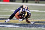 ST. LOUIS, MO - SEPTEMBER 11: Danny Amendola #16 of the St. Louis Rams dislocates his elbow during a game against the Philadelphia Eagles at the Edward Jones Dome on September 11, 2011 in St. Louis, Missouri. The Eagles defeated the Rams 31-15. (Photo by Jeff Curry/Getty Images)