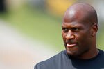 LATROBE, PA - JULY 29:  James Harrison #92 of the Pittsburgh Steelers walks down to the field during training camp on July 29, 2011 at St Vincent College in Latrobe, Pennsylvania.  (Photo by Jared Wickerham/Getty Images)