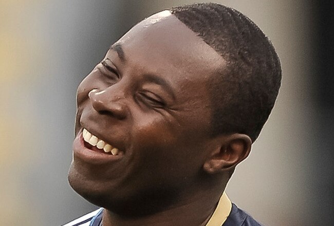 COLUMBUS, OH - AUGUST 20:  Freddy Adu #11 of the Philadelphia Union warms up before a game against the Columbus Crew on August 20, 2011 at Crew Stadium in Columbus, Ohio.   (Photo by Jamie Sabau/Getty Images)