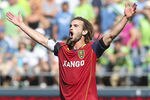 SEATTLE - SEPTEMBER 10:  Kyle Beckerman #5 of Real Salt Lake reacts after his team defeated the Seattle Sounders FC 2-1 at CenturyLink Field on September 10, 2011 in Seattle, Washington. (Photo by Otto Greule Jr/Getty Images)