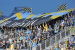 CHESTER, PA - AUGUST 06: Philadelphia Union fans cheer before game against the Houston Dynamo at PPL Park on August 6, 2011 in Chester, Pennsylvania. The game ended 1-1.(Photo by Drew Hallowell/Getty Images)