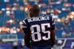 FOXBORO, MA - AUGUST 11:  Chad Ochocinco #85 of the New England Patriots completes a drill before a game against the Jacksonville Jaguars at Gillette Stadium on August 11, 2011 in Foxboro, Massachusetts. (Photo by Jim Rogash/Getty Images)