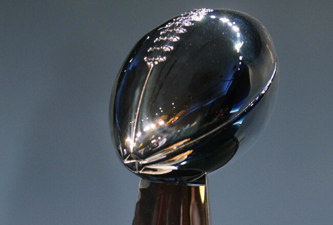 DALLAS, TX - FEBRUARY 04:  The Vince Lombardi Trophy is displayed during a press conference with NFL commissioner Roger Goodell at the Super Bowl XLV media center on February 4, 2011 in Dallas, Texas. The Green Bay Packers will play the Pittsburgh Steelers in Super Bowl XLV on February 6, 2011 at Cowboys Stadium in Arlington, Texas.  (Photo by Doug Pensinger/Getty Images)