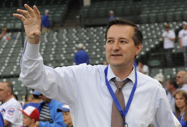 CHICAGO, IL - JUNE 13: Chicago Cubs Chairman Tom Ricketts speaks before the game against the Milwaukee Brewers on June 13, 2011 at Wrigley Field in Chicago, Illinois. The Cubs defeated the Brewers 1-0.  (Photo by David Banks/Getty Images)