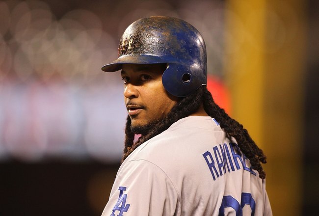 SAN FRANCISCO - JUNE 28:  Manny Ramirez #99 of the Los Angeles Dodgers in action against the San Francisco Giants during an MLB game at AT&T Park on June 28, 2010 in San Francisco, California.  (Photo by Jed Jacobsohn/Getty Images)
