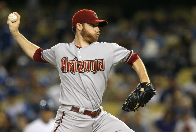 LOS ANGELES, CA - SEPTEMBER 13:  Pitcher Ian Kennedy #31 of the Arizona Diamondbacks throws a pitch againstthe Los Angeles Dodgers on September 13, 2011 at Dodger Stadium in Los Angeles, California.  (Photo by Stephen Dunn/Getty Images)