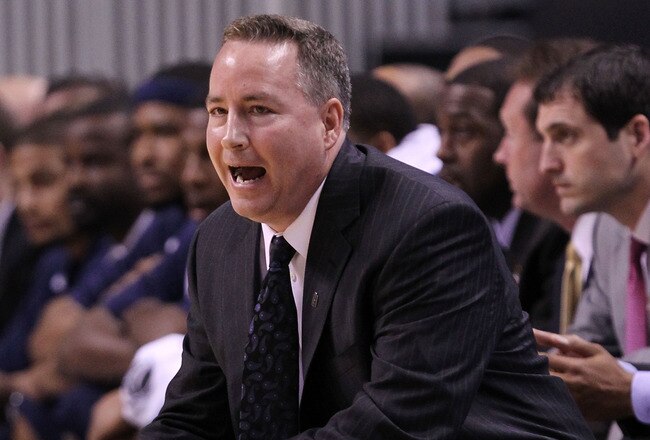 SAN JOSE, CA - MARCH 20:  Head coach Billy Kennedy of the Murray State Racers watches game action against the Butler Bulldogs during the second round of the 2010 NCAA men's basketball tournament at HP Pavilion on March 20, 2010 in San Jose, California.  (Photo by Jed Jacobsohn/Getty Images)