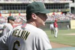 ARLINGTON, TX - SEPTEMBER 11: Manager Bob Melvin #6 of the Oakland Athletics watches his team during the game against the Texas Rangers at Rangers Ballpark in Arlington on September 11, 2011 in Arlington, Texas. (Photo by Rick Yeatts/Getty Images)