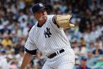 NEW YORK - JULY 07: Former New York Yankee Rich 'Goose' Gossage pitches on Old Timers Day before the Yankees play the Los Angeles Angels of Anaheim at Yankee Stadium on July 7, 2007 in the Bronx borough of New York City. (Photo by Jim McIsaac/Getty Images)