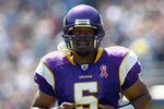 SAN DIEGO, CA - SEPTEMBER 11:  Donovan McNabb #5 of the Minnesota Vikings looks on from the field against the San Diego Chargers during their season opener on September 11, 2011 at Qualcomm Stadium in San Diego, California. (Photo by Donald Miralle/Getty Images)