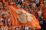 AUBURN, AL - SEPTEMBER 18:  Cheerleaders of the Clemson Tigers wave their flag during the game against the Auburn Tigers at Jordan-Hare Stadium on September 18, 2010 in Auburn, Alabama.  (Photo by Kevin C. Cox/Getty Images)