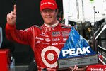 MOTEGI, JAPAN - SEPTEMBER 17:  Scott Dixon of New Zealand driver of the #9 Target Chip Ganassi Racing Dallara Honda celebrates pole position for the Indy Japan 300 The Final on the road course at the Twin Ring Motegi on September 17, 2011 in Motegi, Japan.  (Photo by Darrell Ingham/Getty Images)