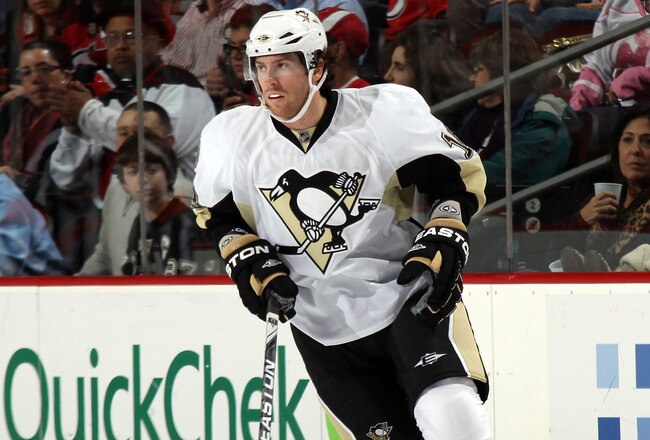 NEWARK, NJ - MARCH 04:  James Neal #18 of the Pittsburgh Penguins skates against the New Jersey Devils at the Prudential Center on March 4, 2011 in Newark, New Jersey. The Devils defeated the Penguins 2-1 in overtime.  (Photo by Bruce Bennett/Getty Images)