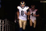 GLENDALE, AZ - DECEMBER 05:  Quarterback Sam Bradford #8 of the St. Louis Rams runs out onto the field before the NFL game against the Arizona Cardinals at the University of Phoenix Stadium on December 5, 2010 in Glendale, Arizona.  (Photo by Christian Petersen/Getty Images)
