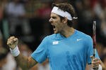 BELGRADE, SERBIA - SEPTEMBER 18: Juan Martin Del Potro of Argentina reacts after winning a point against Novak Djokovic of Serbia during the Davis Cup singles semi final between Serbia and Argentina, at Belgrade Arena on September 18, 2011 in Belgrade, Serbia. (Photo by Srdjan Stevanovic/Getty Images)