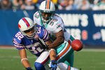 ORCHARD PARK, NY - NOVEMBER 29:  Nathan Jones #33  of the Miami Dolphins defends on a pass intended for Josh Reed #82 of the Buffalo Bills  at Ralph Wilson Stadium on November 29, 2009 in Orchard Park, New York.  (Photo by Rick Stewart/Getty Images)