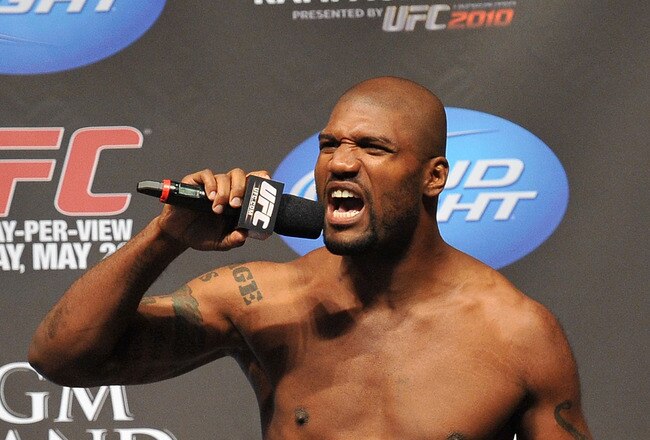 LAS VEGAS - MAY 28:  UFC fighter Quinton 'Rampage' Jackson speaks to the crowd about his fight against UFC fighter Rashad Evans at UFC 114: Rampage versus Rashad at the Mandalay Bay Hotel on May 28, 2010 in Las Vegas, Nevada.  (Photo by Jon Kopaloff/Getty Images)