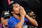 LAS VEGAS, NV - MAY 07:  Boxer Manny Pacquiao reacts at the end of his WBO welterweight title fight against Shane Mosley at the MGM Grand Garden Arena May 7, 2011 in Las Vegas, Nevada. Pacquiao retained his title by unanimous decision.  (Photo by Ethan Miller/Getty Images)