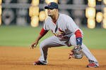 PHILADELPHIA , PA - SEPTEMBER 18:  Albert Pujols #5 of the St Louis Cardinals fields first base against the Philadelphia Phillies at Citizens Bank Park on September 18, 2011 in Philadelphia, Pennsylvania. The Cardinals defeated the Phillies 5-0. (Photo by Len Redkoles/Getty Images)