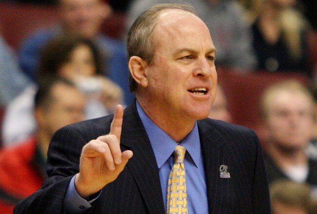 PHILADELPHIA - MARCH 21:  Ben Howland head coach of the UCLA Bruins communicates with the team during the game against the Villanova Wildcats during the second round of the NCAA Division I Men's Basketball Tournament at the Wachovia Center on March 21, 2009 in Philadelphia, Pennsylvania.  (Photo by Jim McIsaac/Getty Images)