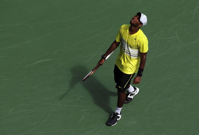 NEW YORK, NY - SEPTEMBER 08:  Donald Young of the United States reacts against Andy Murray of Great Britain during Day Eleven of the 2011 US Open at the USTA Billie Jean King National Tennis Center on September 8, 2011 in the Flushing neighborhood of the Queens borough of New York City.  (Photo by Matthew Stockman/Getty Images)