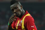 LONDON, ENGLAND - MARCH 29:  Asamoah Gyan of Ghana celebrates after he scores the equalising goal during the international friendly match between England and Ghana at Wembley Stadium on March 29, 2011 in London, England.  (Photo by Julian Finney/Getty Images)