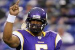 MINNEAPOLIS, MN - SEPTEMBER 18: Donovan McNabb #5 of the Minnesota Vikings before the game against the Tampa Bay Buccaneers on September 18, 2011 at the Hubert H. Humphrey Metrodome in Minneapolis, Minnesota. (Photo by Hannah Foslien/Getty Images)