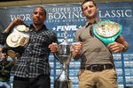 BRENTWOOD, ENGLAND - AUGUST 22:  Andre Ward of the USA and Carl Froch of Britain pose with the cup during the Carl Froch and Andre Ward Press Conference at Matchroom Sports Head Office on August 22, 2011 in Brentwood, England.  (Photo by Tom Shaw/Getty Images)