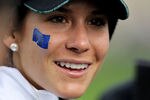 DUNSHAUGHLIN, IRELAND - SEPTEMBER 23:  Azahara Munoz of Europe looks on during the morning foursomes on day one of the 2011 Solheim Cup at Killeen Castle Golf Club on September 23, 2011 in Dunshaughlin, County Meath, Ireland.  (Photo by Andy Lyons/Getty Images)