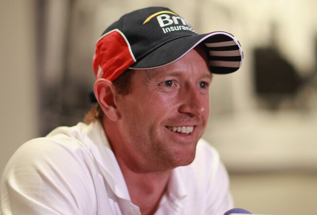 BRISBANE, AUSTRALIA - JANUARY 27:  Paul Collingwood of England speaks to the media during a press conference at the Sofitel Hotel on January 27, 2011 in Brisbane, Australia.  (Photo by Tom Shaw/Getty Images)