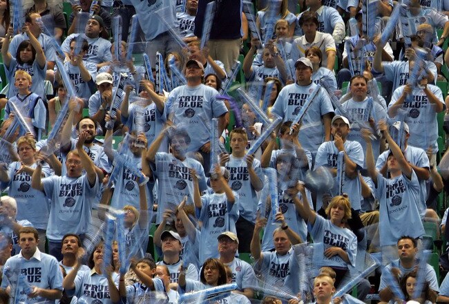 SALT LAKE CITY - MAY 26:  Utah Jazz fans cheer on their team against the San Antonio Spurs in the second quarter of Game Three of the Western Conference Finals during the 2007 NBA Playoffs at the EnergySolutions Arena on May 26, 2007 in Salt Lake City, Utah. NOTE TO USER: User expressly acknowledges and agrees that, by downloading and/or using this Photograph, user is consenting to the terms and conditions of the Getty Images License Agreement.  (Photo by Ronald Martinez/Getty Images)