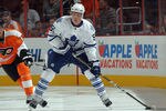PHILADELPHIA, PA - SEPTEMBER 21: Jake Gardiner #51 of the Toronto Maple Leafs skates against the Philadelphia Flyers at the Wells Fargo Center on September 21, 2011 in Philadelphia, Pennsylvania. The Maple Leafs defeated the Flyers 4-2.  (Photo by Bruce Bennett/Getty Images)