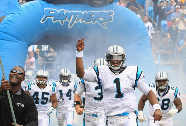 CHARLOTTE, NC - SEPTEMBER 18:  Cam Newton #1 against the Green Bay Packers during their game at Bank of America Stadium on September 18, 2011 in Charlotte, North Carolina.  (Photo by Streeter Lecka/Getty Images)