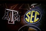 COLLEGE STATION, TX - SEPTEMBER 26:  The Southeastern Conference logo and the Texas A&M Aggies logo is seen on a screen during a press conference for Texas A&M accepting an invitation to join the Southeastern Conference on September 26, 2011 in College Station, Texas. (Photo by Aaron M. Sprecher/Getty Images)