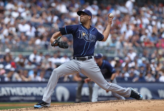 NEW YORK, NY - JULY 09:  David Price #14 of the Tampa Rays against the New York Yankees at Yankee Stadium on July 9, 2011 in the Bronx borough of New York City.  (Photo by Nick Laham/Getty Images)