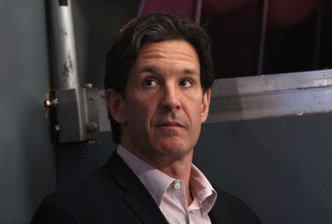 NEW YORK, NY - APRIL 17:  Former New York Ranger and current NHL Executive Brendan Shanahan looks on prior to the New York Rangers hosting the Washington Capitals in Game Three of the Eastern Conference Quarterfinals during the 2011 NHL Stanley Cup Playoffs at Madison Square Garden on April 17, 2011 in New York City.  (Photo by Bruce Bennett/Getty Images)