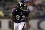 BALTIMORE, MD - AUGUST 25: Wide receiver Torrey Smith #82 of the Baltimore Ravens lines up against the Washington Redskins during the second half of a preseason game at M&T Bank Stadium on August 25, 2011 in Baltimore, Maryland. The Ravens defeated the Redskins 34-31.  (Photo by Rob Carr/Getty Images)