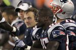 FOXBORO, MA - SEPTEMBER 18:  Chad Ochocinco  #85 of the New England Patriots reacts on the bench after a touchdown against the San Diego Chargers in the second half at Gillette Stadium on September 18, 2011 in Foxboro, Massachusetts. (Photo by Jim Rogash/Getty Images)