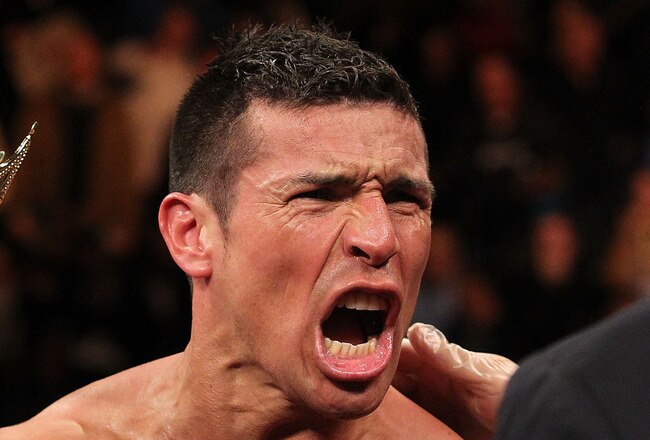 ATLANTIC CITY, NJ - NOVEMBER 20:  Sergio Martinez celebrates after knocking out Paul Williams in the second round of their Middleweight Championship fight on November 20, 2010 at The Boardwalk Hall in Atlantic City, New Jersey.  (Photo by Al Bello/Getty Images)