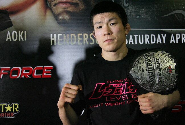 HOLLYWOOD - MARCH 17:  Dream 155-Pound Champion Shinya 'Tobikan Judan' Aoki attends the CBS' Strikeforce MMA Fighters Open Media Workout on March 17, 2010 in Hollywood, California.  (Photo by Valerie Macon/Getty Images)