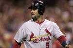 PHILADELPHIA, PA - SEPTEMBER 17: Albert Pujols #5 of the St. Louis Cardinals looks on against the Philadelphia Phillies in a game on September 17, 2011 at Citizens Bank Park in Philadelphia, Pennsylvania. (Photo by Rich Schultz/Getty Images)