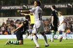 LONDON, ENGLAND - SEPTEMBER 29:  Giovani dos Santos of Tottenham Hotspur celebrates as he scores their third goal with a header during the UEFA Europa League Group A match between Tottenham Hotspur and Shamrock Rovers at White Hart Lane on September 29, 2011 in London, England.  (Photo by Julian Finney/Getty Images)